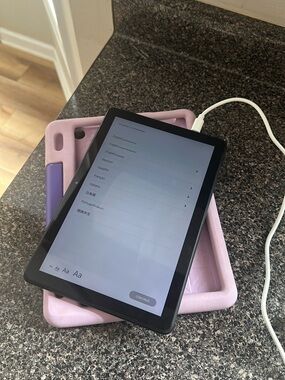 Two 10" Black Amazon Kids Fire Tablet with Protective Case